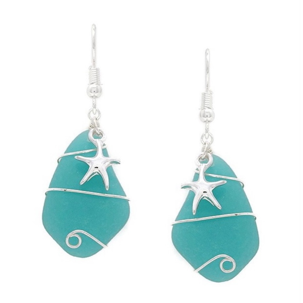 Beach wire-wrap earrings